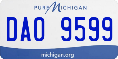 MI license plate DAO9599