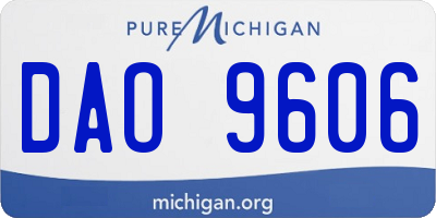 MI license plate DAO9606