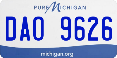 MI license plate DAO9626