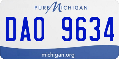 MI license plate DAO9634