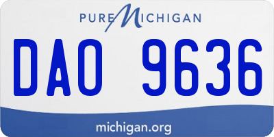 MI license plate DAO9636