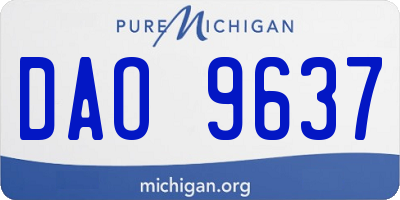 MI license plate DAO9637