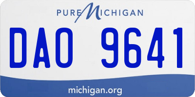 MI license plate DAO9641