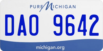 MI license plate DAO9642