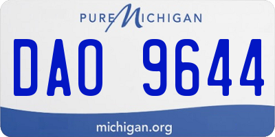 MI license plate DAO9644