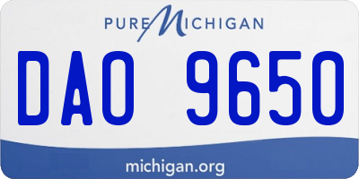 MI license plate DAO9650