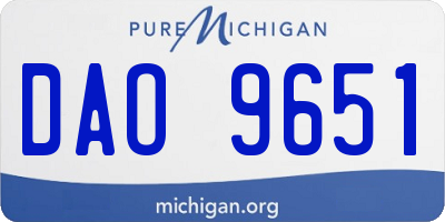 MI license plate DAO9651