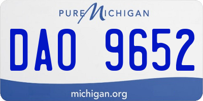 MI license plate DAO9652