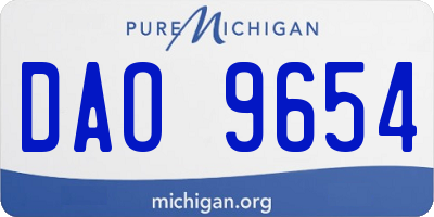 MI license plate DAO9654