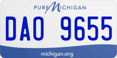 MI license plate DAO9655