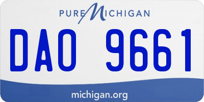 MI license plate DAO9661