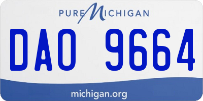 MI license plate DAO9664