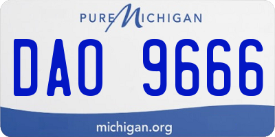 MI license plate DAO9666
