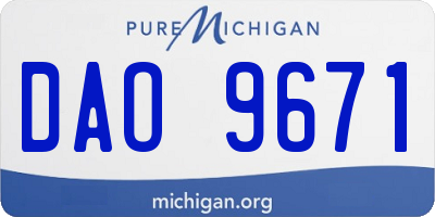 MI license plate DAO9671