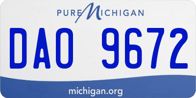 MI license plate DAO9672