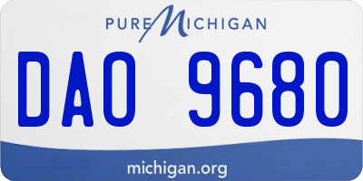 MI license plate DAO9680