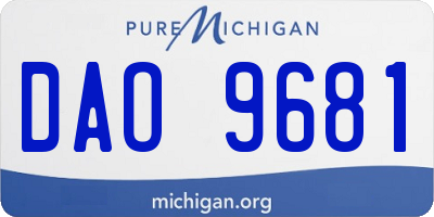 MI license plate DAO9681