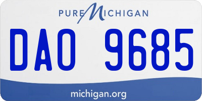 MI license plate DAO9685