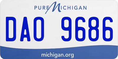 MI license plate DAO9686