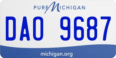 MI license plate DAO9687