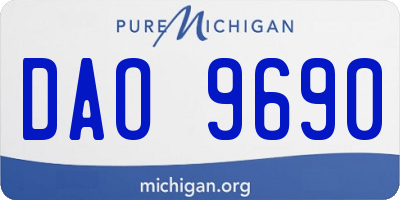 MI license plate DAO9690