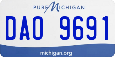MI license plate DAO9691
