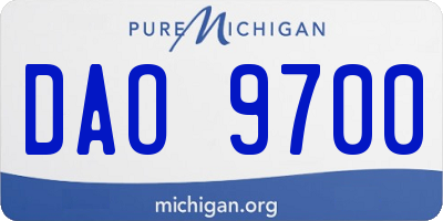 MI license plate DAO9700