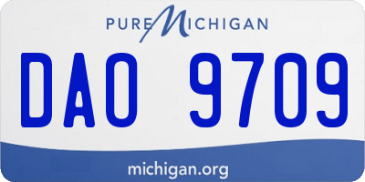 MI license plate DAO9709