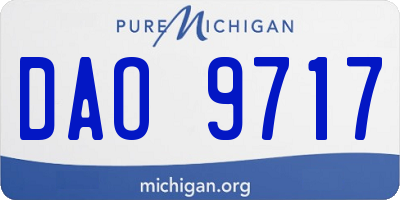 MI license plate DAO9717