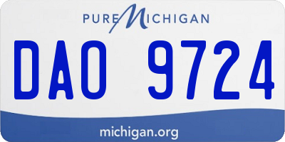 MI license plate DAO9724