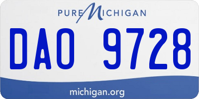 MI license plate DAO9728