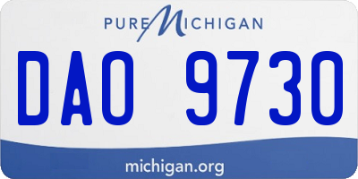 MI license plate DAO9730