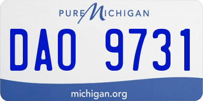 MI license plate DAO9731