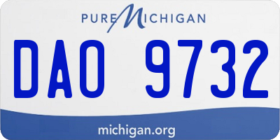 MI license plate DAO9732