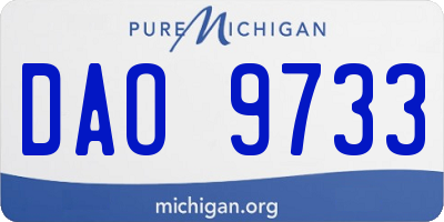 MI license plate DAO9733