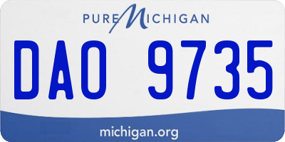 MI license plate DAO9735