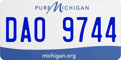 MI license plate DAO9744