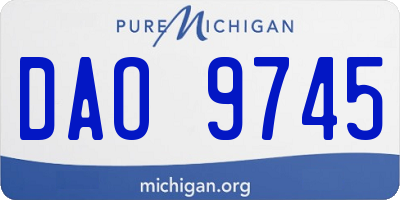 MI license plate DAO9745