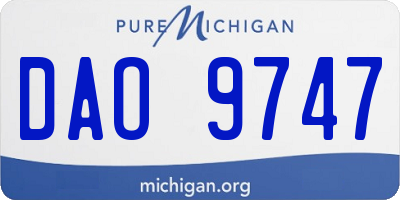 MI license plate DAO9747