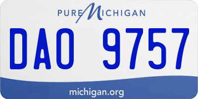 MI license plate DAO9757