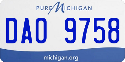 MI license plate DAO9758