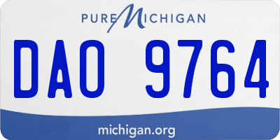 MI license plate DAO9764