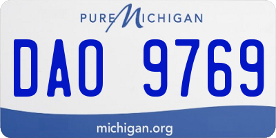 MI license plate DAO9769