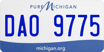 MI license plate DAO9775