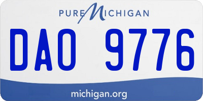 MI license plate DAO9776