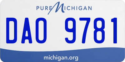MI license plate DAO9781