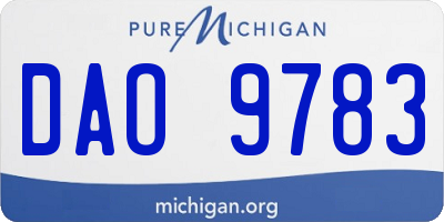 MI license plate DAO9783