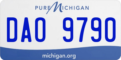 MI license plate DAO9790