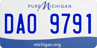 MI license plate DAO9791