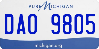 MI license plate DAO9805